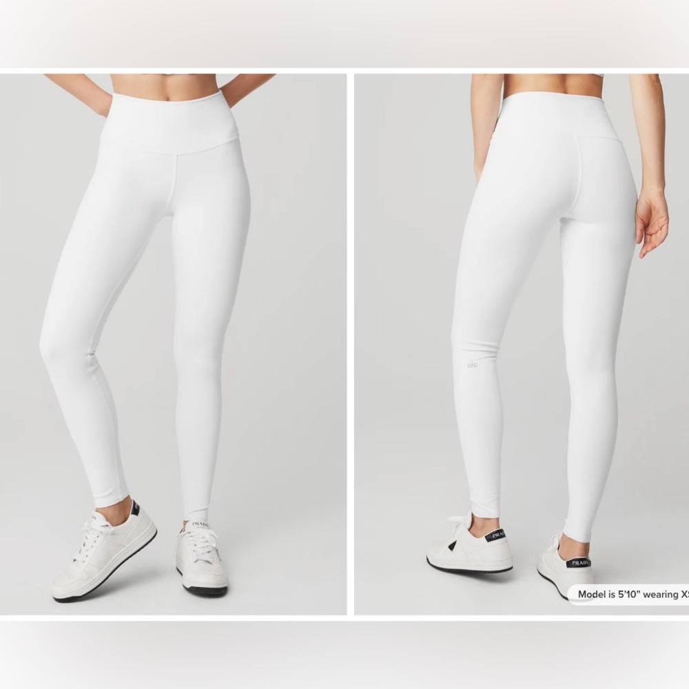 ALO Yoga White High-Waist Airbrush Legging - Sm